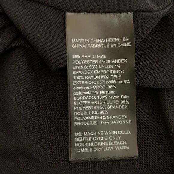 WHBM Dress NWT Size 18 One-Shoulder Monochrome Embroidered Matte Jersey Floral - Picture 6 of 9